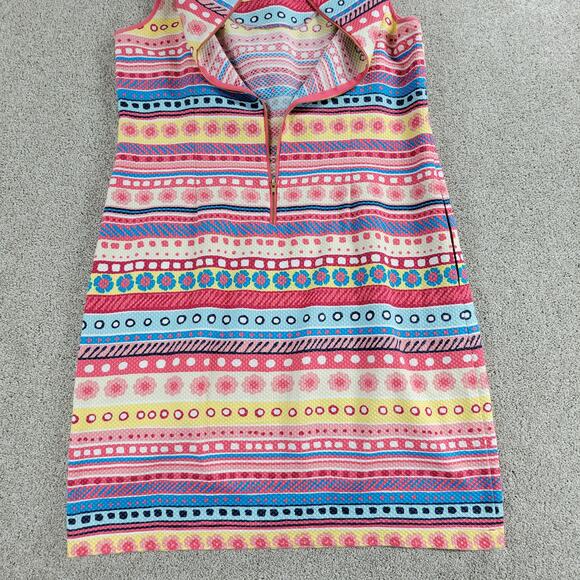 Talbots Dress 14 Pastel Textured Striped Floral Sleeveless Midi Easter Sprint - Picture 8 of 16